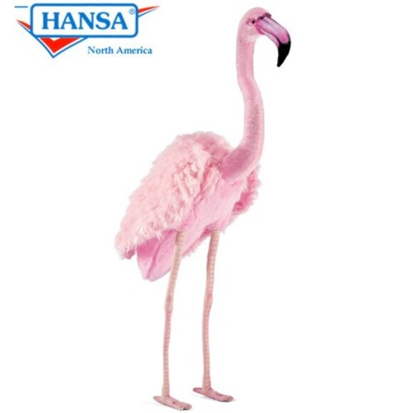 Hansa Handcrafted Flamingo, Pink  31.5 Inch (80 CM)  Stuffed Animal Brand NWT - Picture 1 of 16